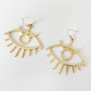 Gold Eye Earrings